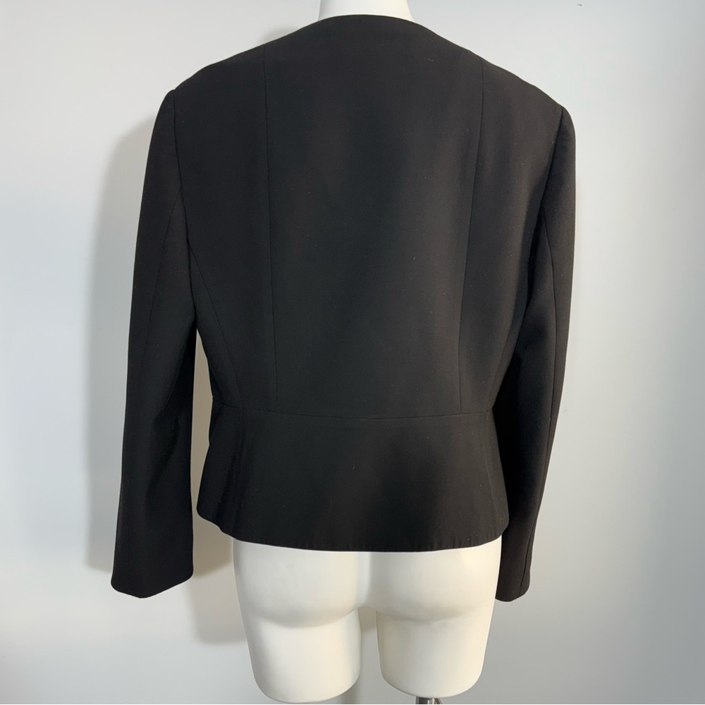 HUGO BOSS Women's Boss Jemida Jacket Blazer In Black US 12 Collarless Wool Blend - Picture 6 of 16